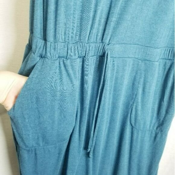 32 Degrees Ladies Soft Lux Dress Heather Indigo pockets drawstring elastic  m - Picture 7 of 11
